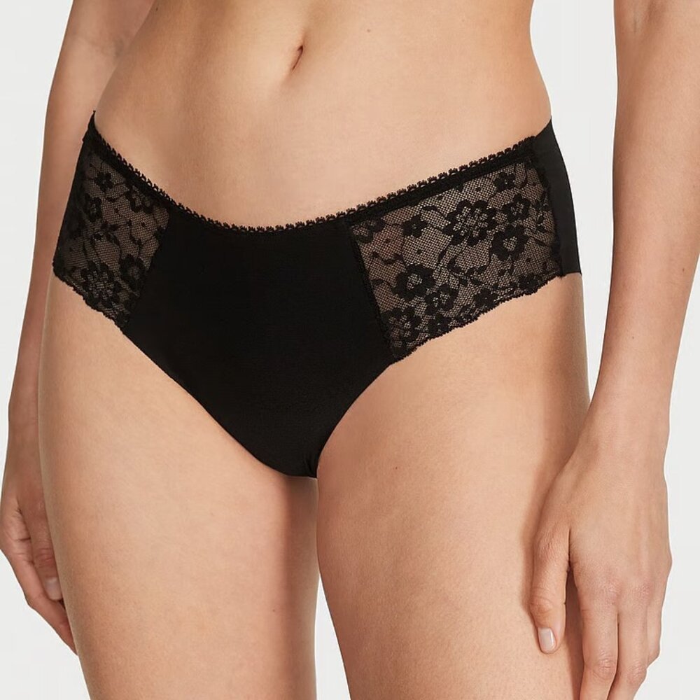 Victoria's Secret No-Show Lace Hiphugger Panty Black XXL NEW
